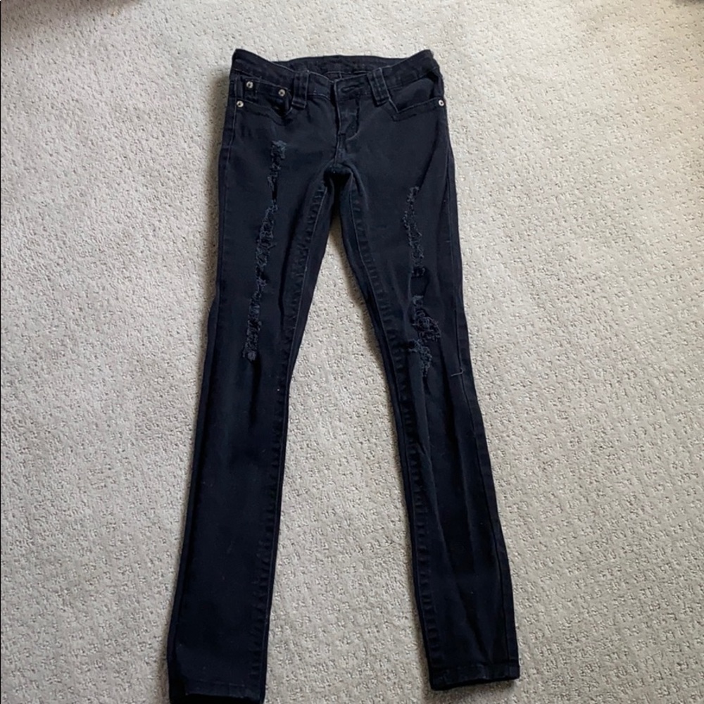 Rue 21 Black Ripped Skinny Jeans